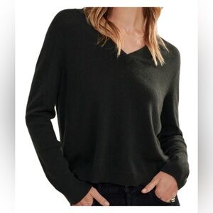 Jenni Kayne Flynn Cashmere Sweater Forest V-Neck Sweater Size Medium